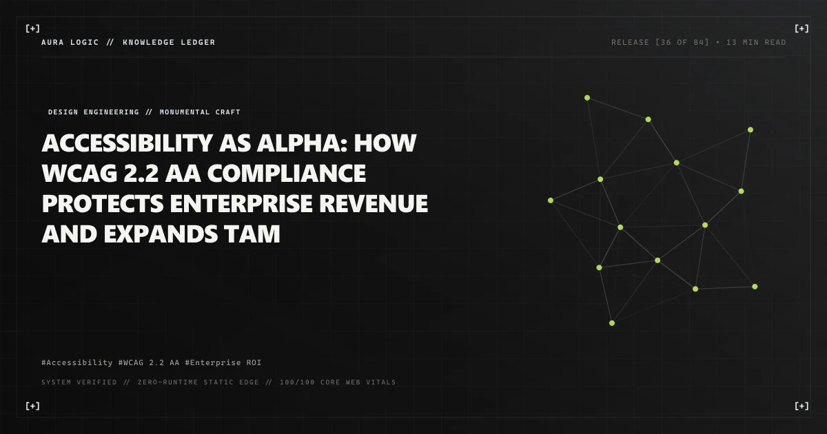 Accessibility as Alpha: How WCAG 2.2 AA Compliance Protects Enterprise Revenue and Expands TAM
