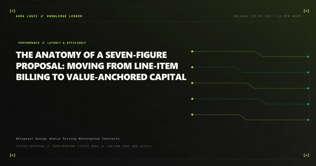 The Anatomy of a Seven-Figure Proposal: Moving from Line-Item Billing to Value-Anchored Capital