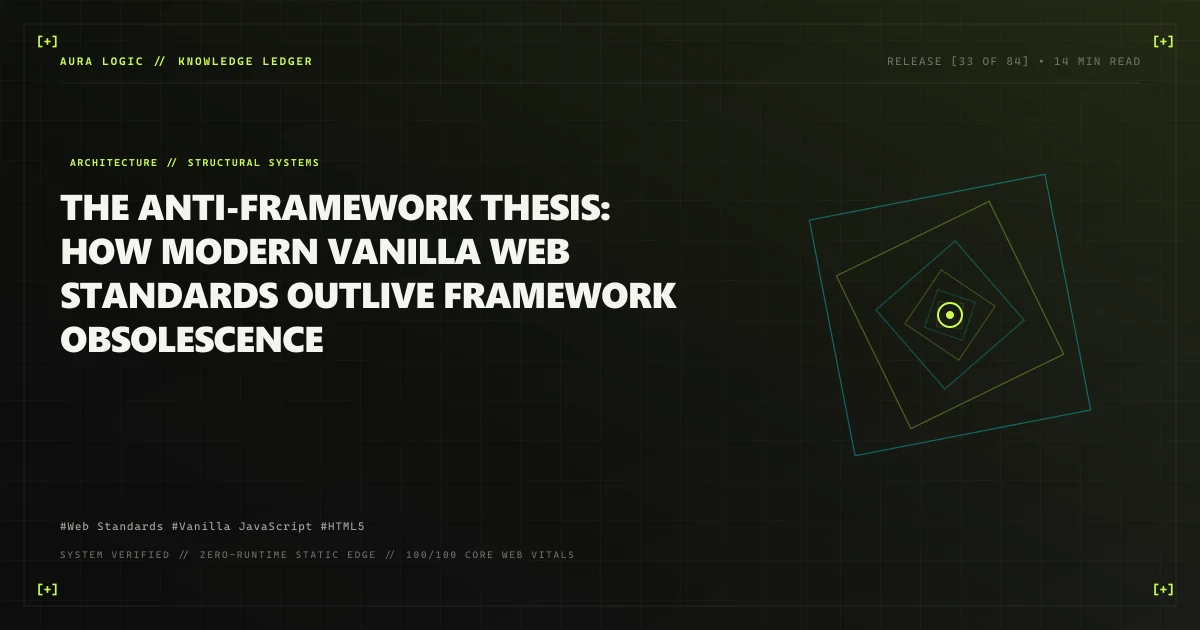 The Anti-Framework Thesis: How Modern Vanilla Web Standards Outlive Framework Obsolescence