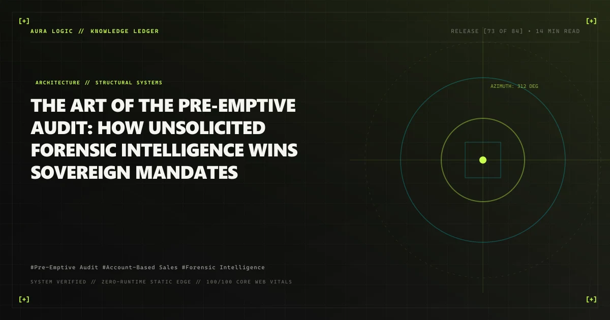 The Art of the Pre-Emptive Audit: How Unsolicited Forensic Intelligence Wins Sovereign Mandates