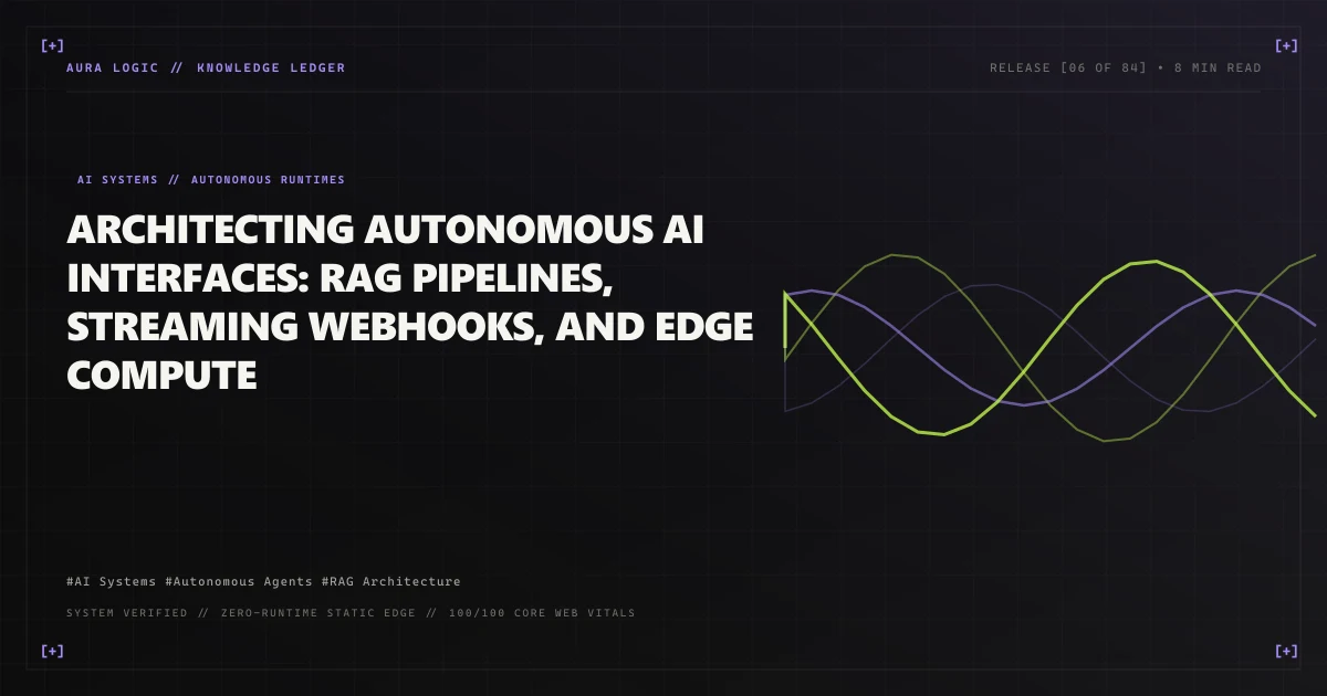 Architecting Autonomous AI Interfaces: RAG Pipelines, Streaming Webhooks, and Edge Compute