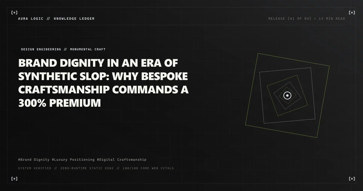 Brand Dignity in an Era of Synthetic Slop: Why Bespoke Craftsmanship Commands a 300% Premium