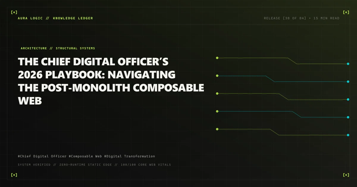 The Chief Digital Officer’s 2026 Playbook: Navigating the Post-Monolith Composable Web