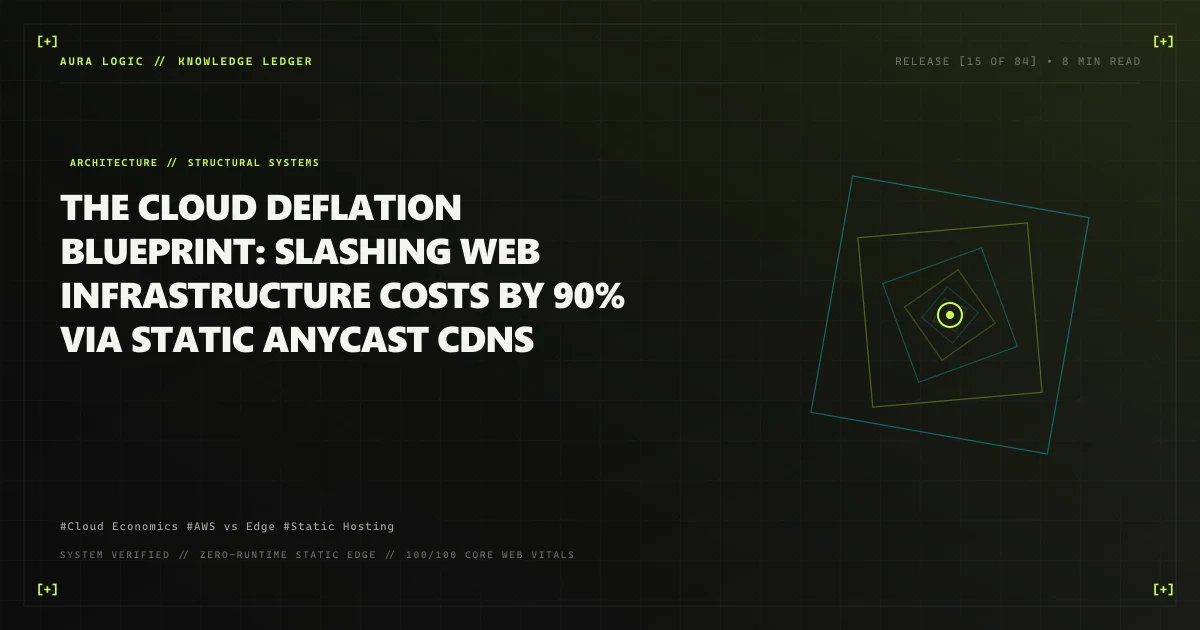 The Cloud Deflation Blueprint: Slashing Web Infrastructure Costs by 90% via Static Anycast CDNs