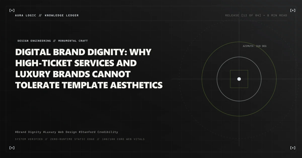 Digital Brand Dignity: Why High-Ticket Services and Luxury Brands Cannot Tolerate Template Aesthetics