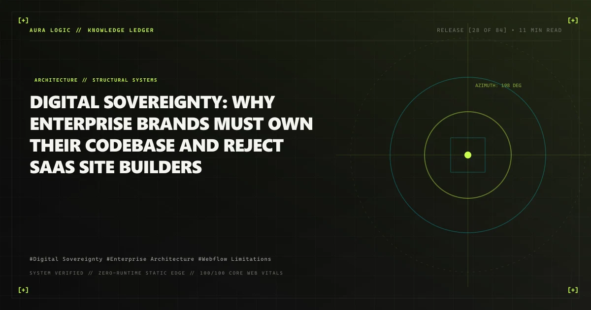 Digital Sovereignty: Why Enterprise Brands Must Own Their Codebase and Reject SaaS Site Builders