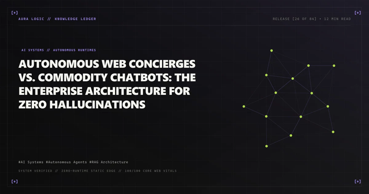 Autonomous Web Concierges vs. Commodity Chatbots: The Enterprise Architecture for Zero Hallucinations