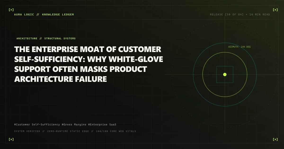 The Enterprise Moat of Customer Self-Sufficiency: Why White-Glove Support Often Masks Product Architecture Failure