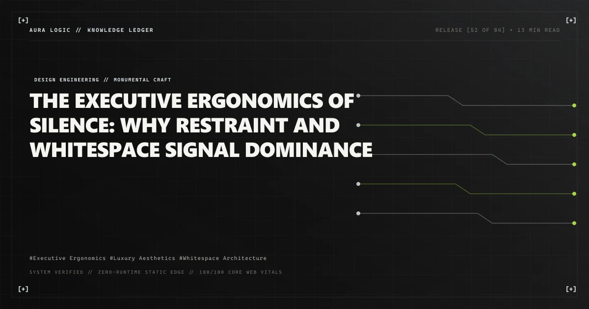 The Executive Ergonomics of Silence: Why Restraint and Whitespace Signal Dominance