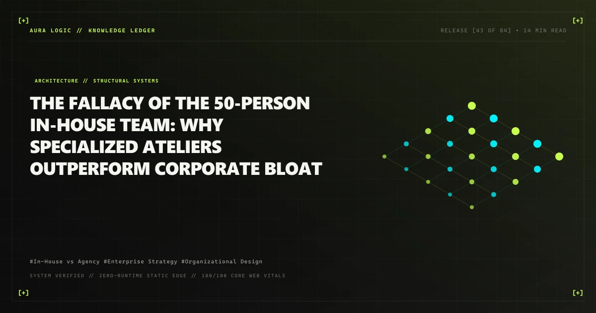 The Fallacy of the 50-Person In-House Team: Why Specialized Ateliers Outperform Corporate Bloat