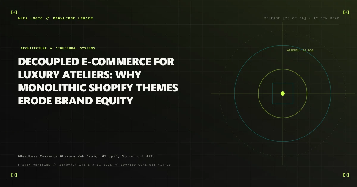 Decoupled E-Commerce for Luxury Ateliers: Why Monolithic Shopify Themes Erode Brand Equity