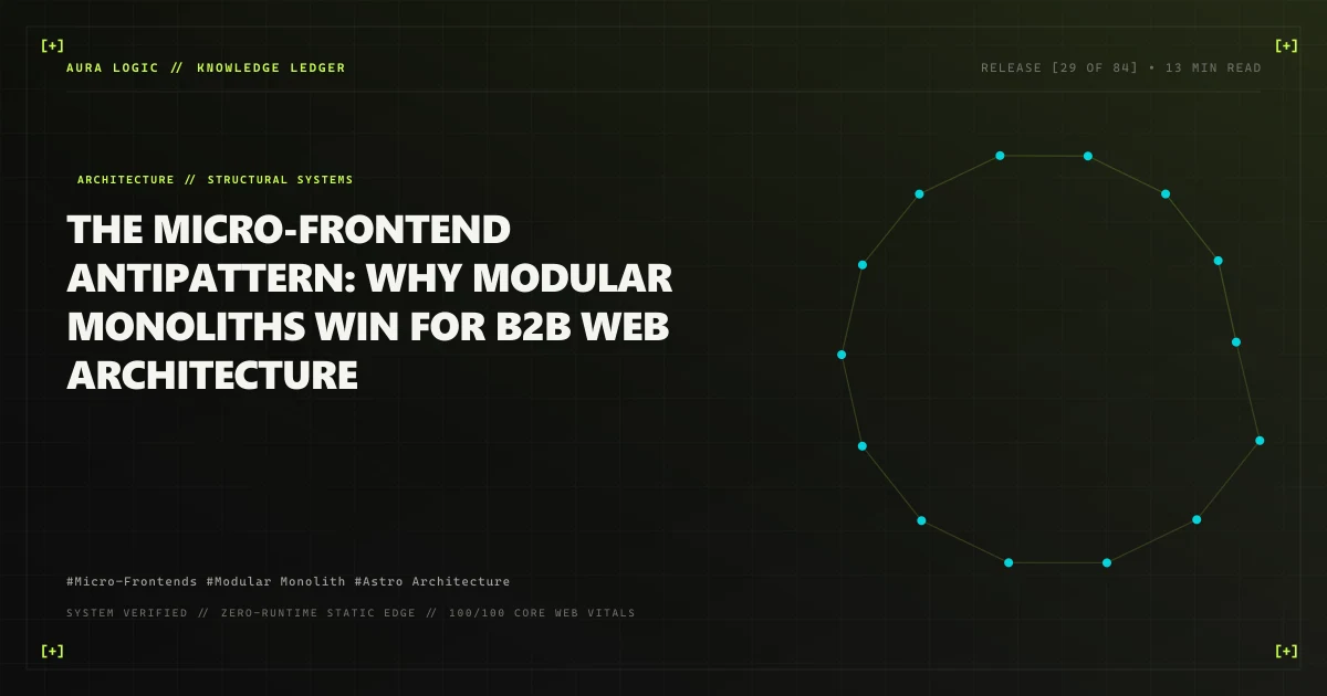 The Micro-Frontend Antipattern: Why Modular Monoliths Win for B2B Web Architecture