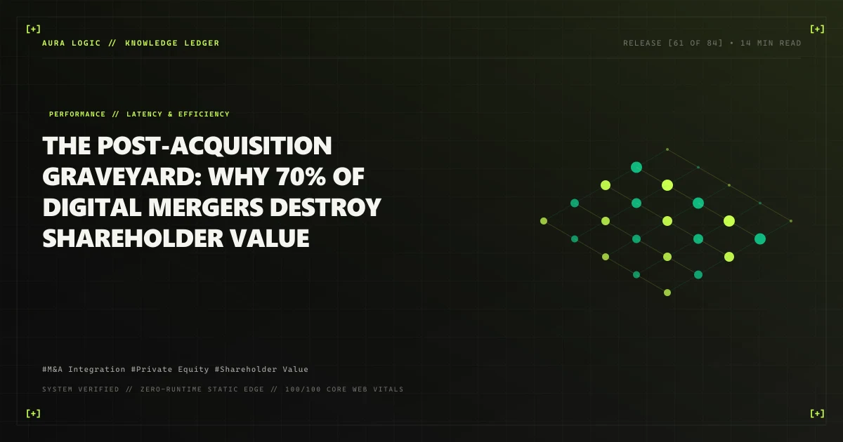 The Post-Acquisition Graveyard: Why 70% of Digital Mergers Destroy Shareholder Value