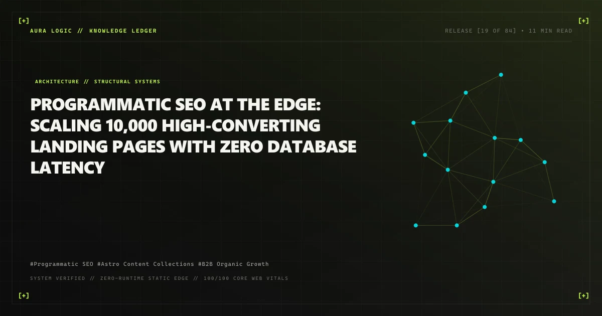 Programmatic SEO at the Edge: Scaling 10,000 High-Converting Landing Pages with Zero Database Latency