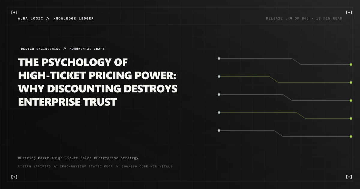 The Psychology of High-Ticket Pricing Power: Why Discounting Destroys Enterprise Trust