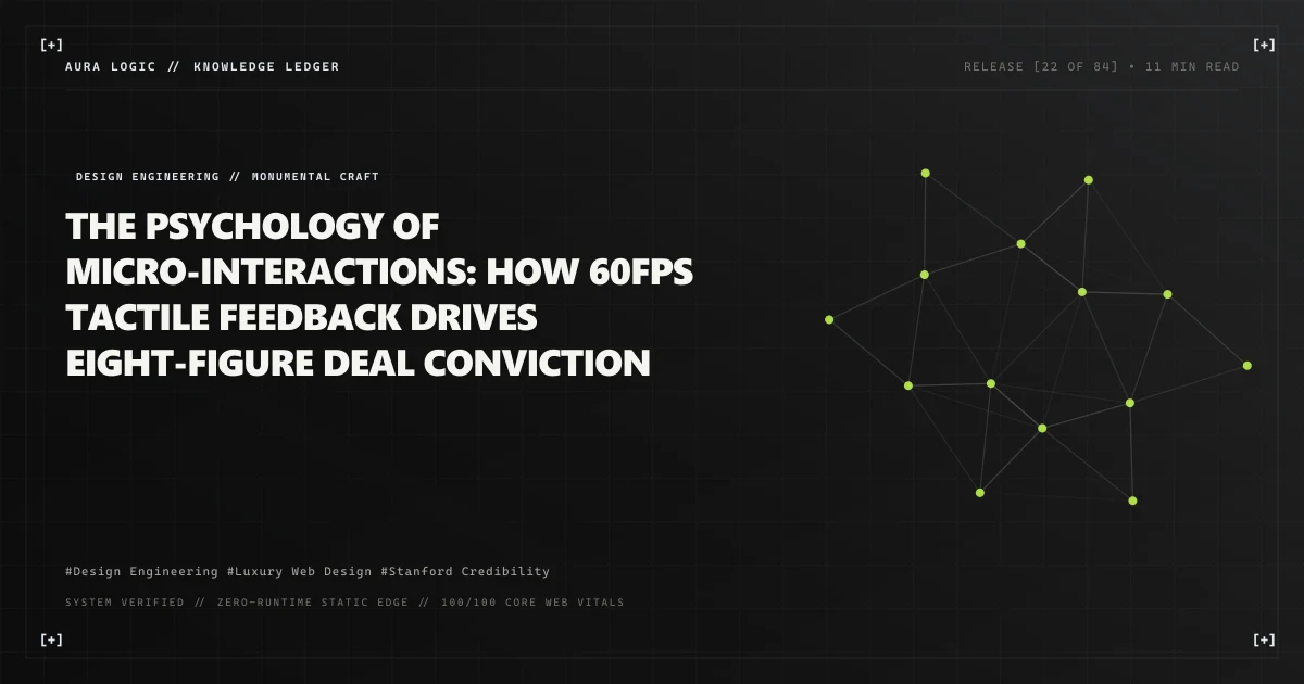 The Psychology of Micro-Interactions: How 60fps Tactile Feedback Drives Eight-Figure Deal Conviction