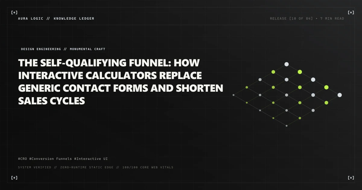 The Self-Qualifying Funnel: How Interactive Calculators Replace Generic Contact Forms and Shorten Sales Cycles