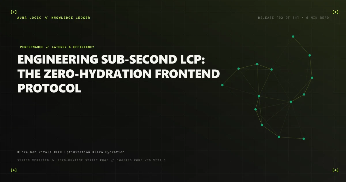 Engineering Sub-Second LCP: The Zero-Hydration Frontend Protocol