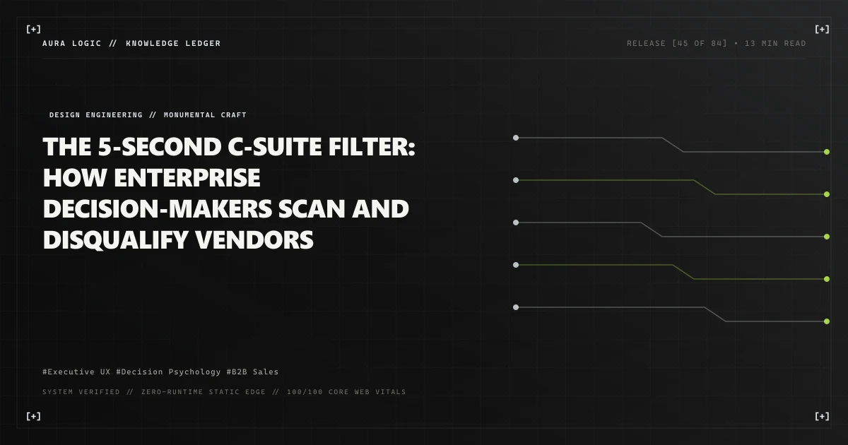 The 5-Second C-Suite Filter: How Enterprise Decision-Makers Scan and Disqualify Vendors