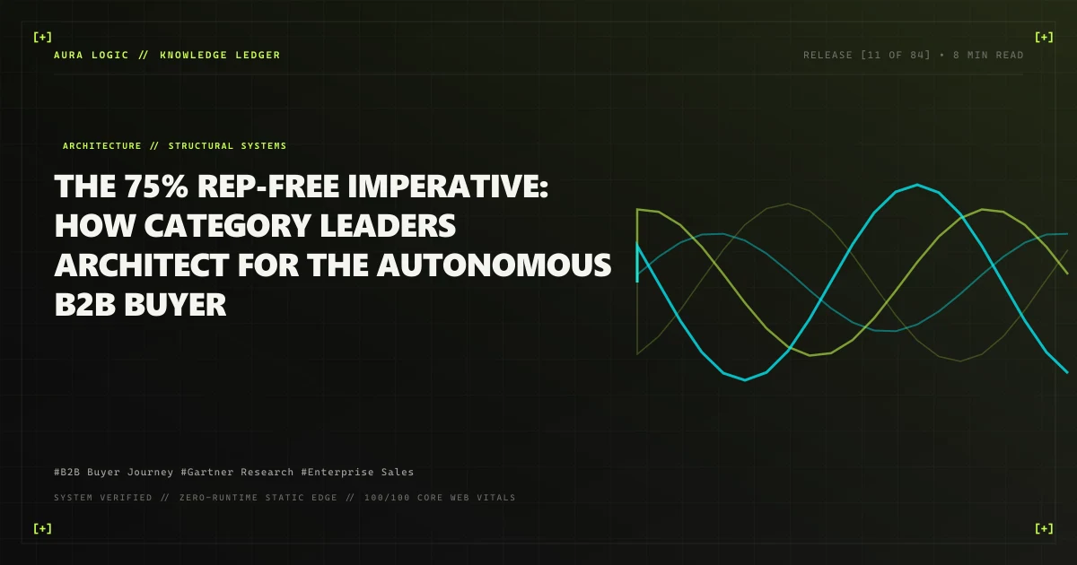 The 75% Rep-Free Imperative: How Category Leaders Architect for the Autonomous B2B Buyer