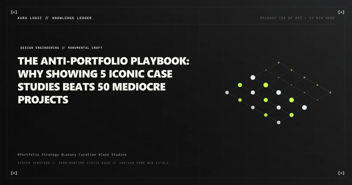 The Anti-Portfolio Playbook: Why Showing 5 Iconic Case Studies Beats 50 Mediocre Projects