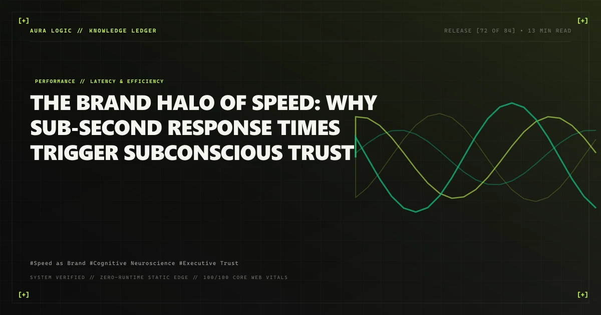 The Brand Halo of Speed: Why Sub-Second Response Times Trigger Subconscious Trust