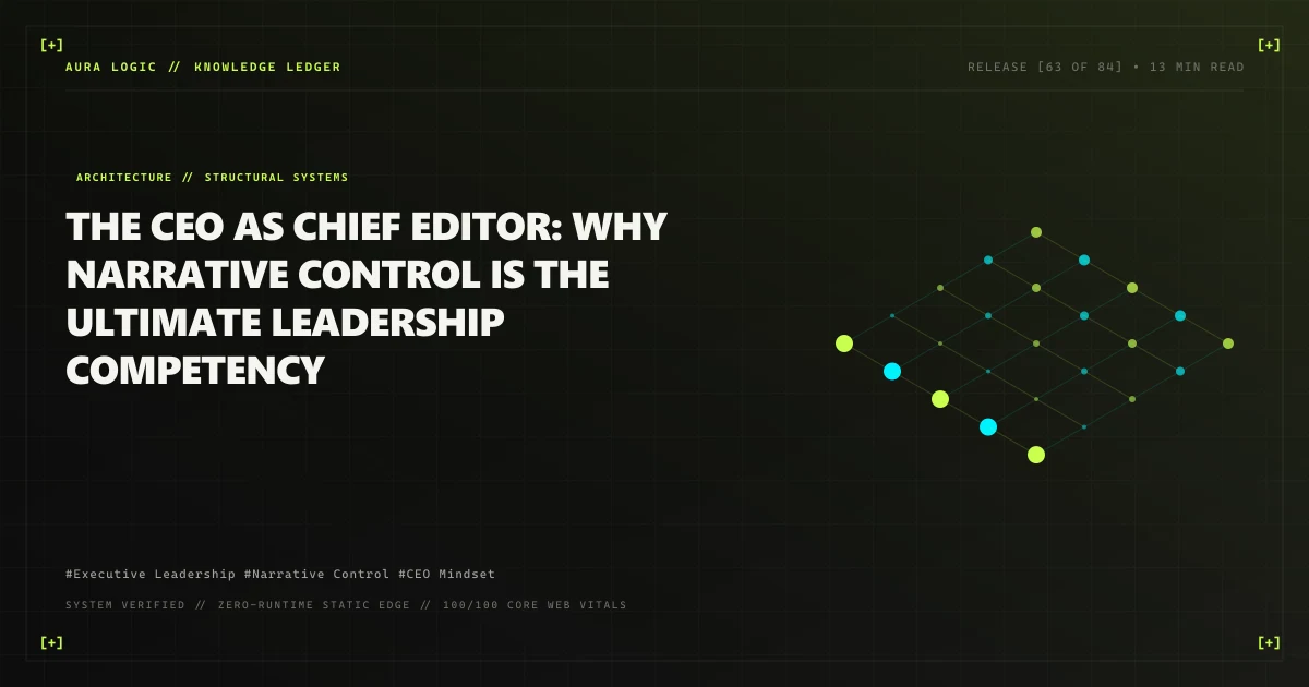 The CEO as Chief Editor: Why Narrative Control Is the Ultimate Leadership Competency