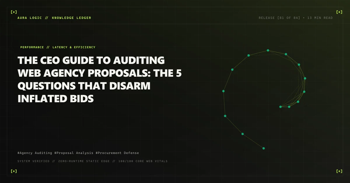 The CEO Guide to Auditing Web Agency Proposals: The 5 Questions That Disarm Inflated Bids