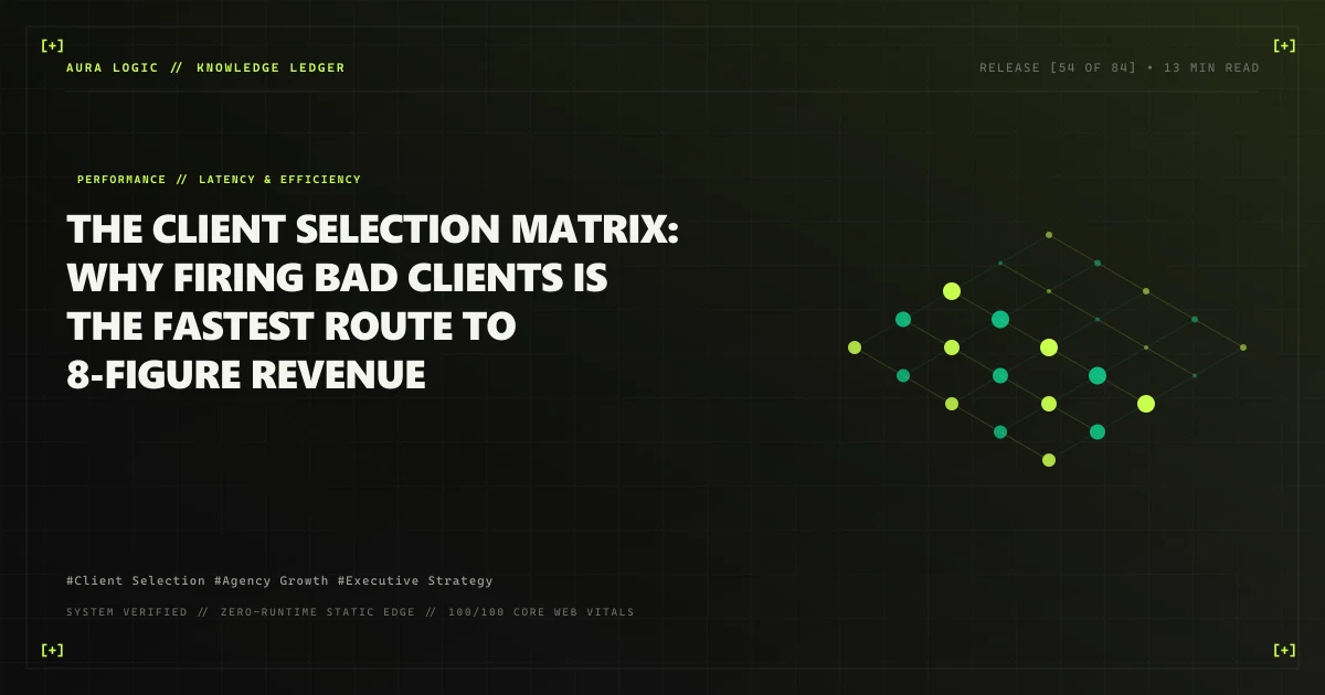 The Client Selection Matrix: Why Firing Bad Clients Is the Fastest Route to 8-Figure Revenue