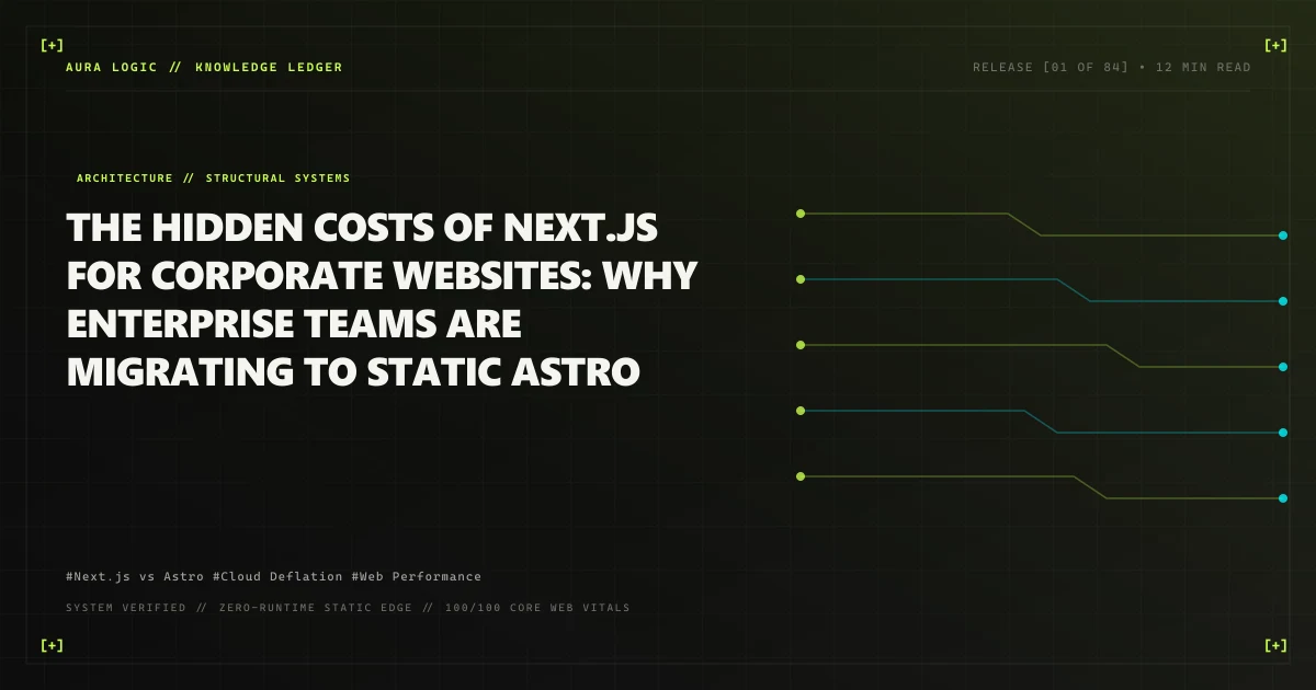 The Hidden Costs of Next.js for Corporate Websites: Why Enterprise Teams Are Migrating to Static Astro