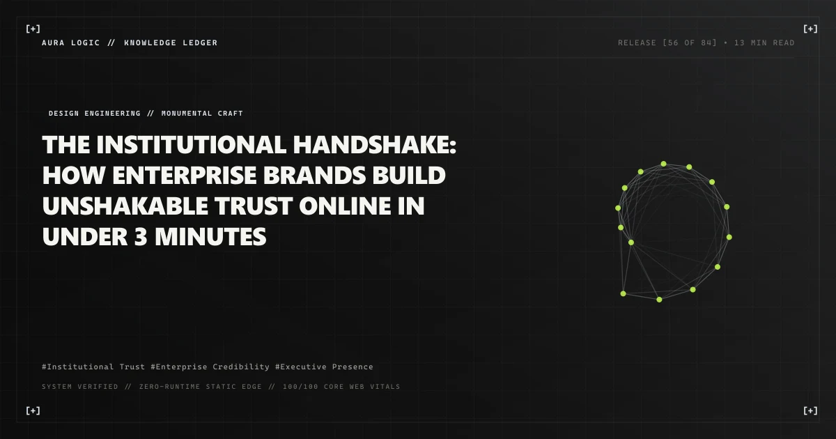 The Institutional Handshake: How Enterprise Brands Build Unshakable Trust Online in Under 3 Minutes