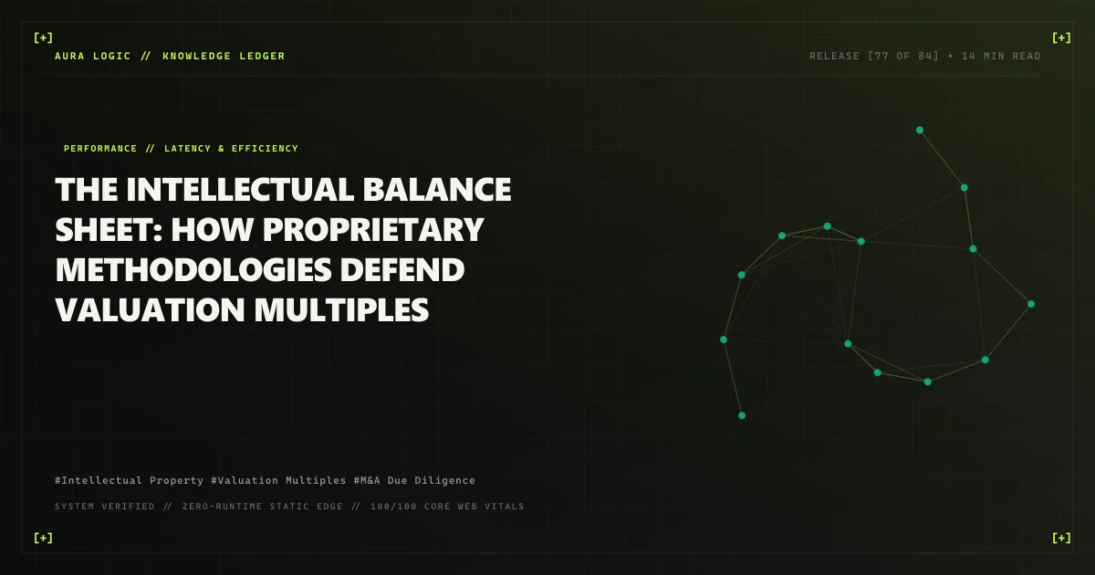 The Intellectual Balance Sheet: How Proprietary Methodologies Defend Valuation Multiples