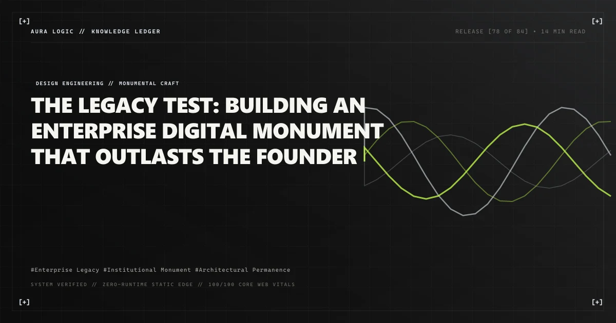 The Legacy Test: Building an Enterprise Digital Monument That Outlasts the Founder