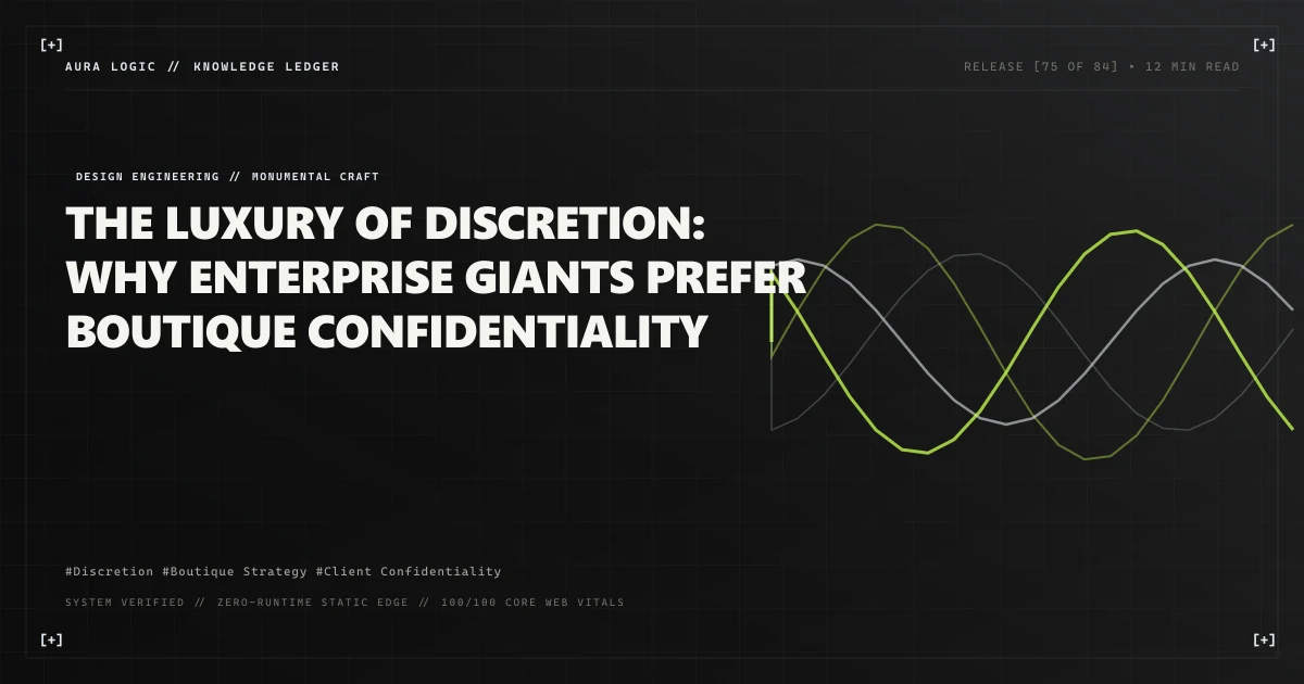 The Luxury of Discretion: Why Enterprise Giants Prefer Boutique Confidentiality