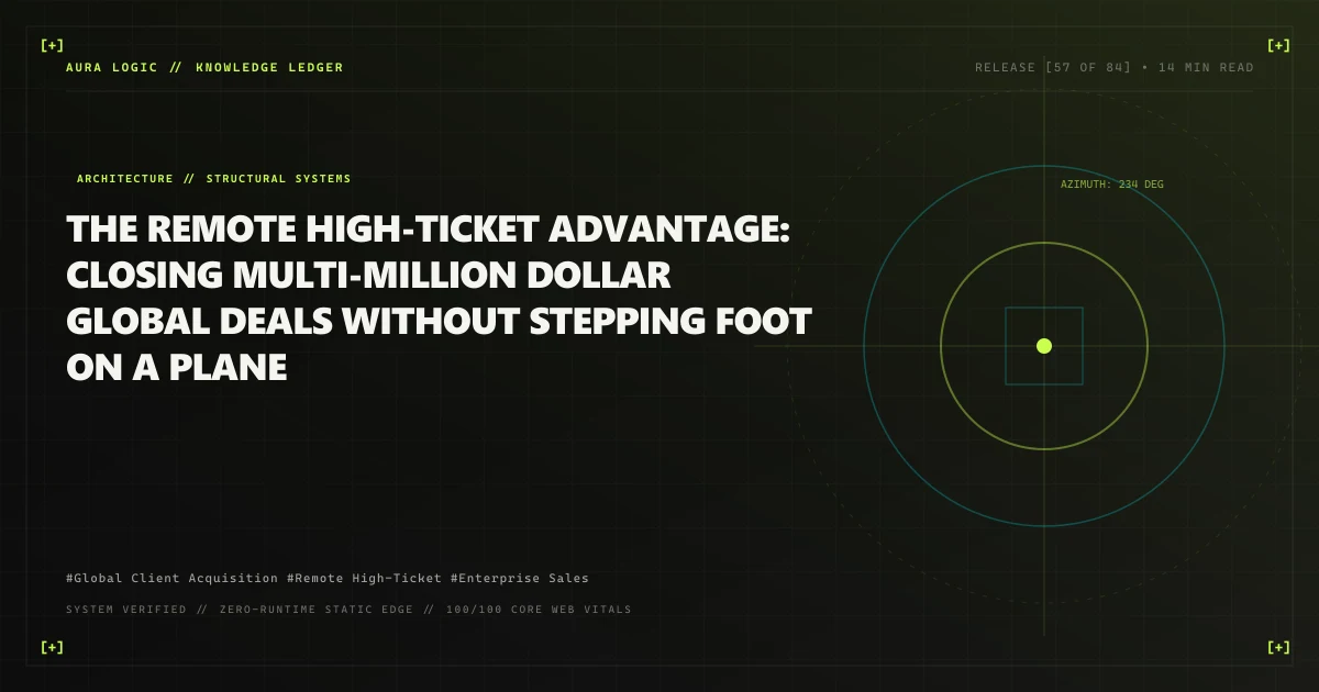 The Remote High-Ticket Advantage: Closing Multi-Million Dollar Global Deals Without Stepping Foot on a Plane