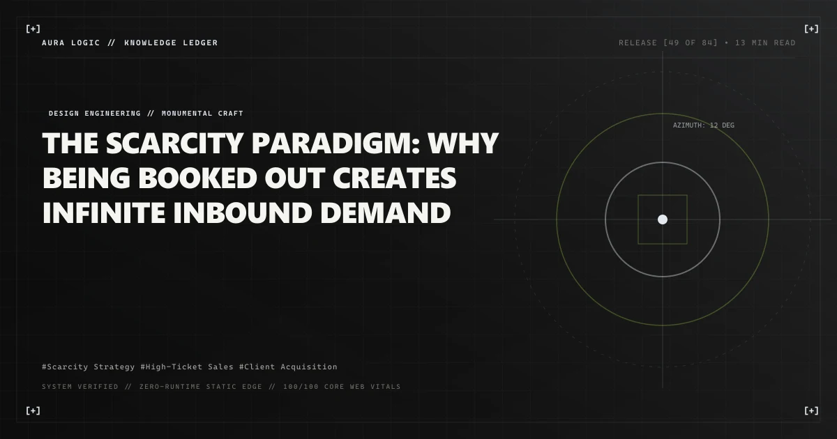 The Scarcity Paradigm: Why Being Booked Out Creates Infinite Inbound Demand