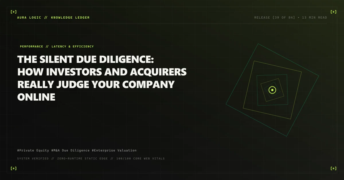 The Silent Due Diligence: How Investors and Acquirers Really Judge Your Company Online