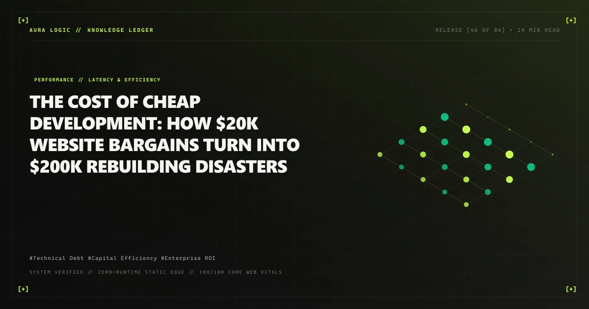 The Cost of Cheap Development: How $20k Website Bargains Turn into $200k Rebuilding Disasters
