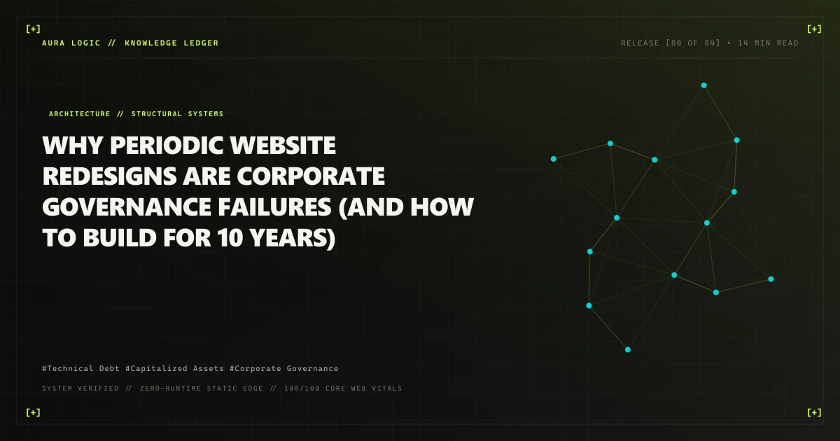 Why Periodic Website Redesigns Are Corporate Governance Failures (And How to Build for 10 Years)