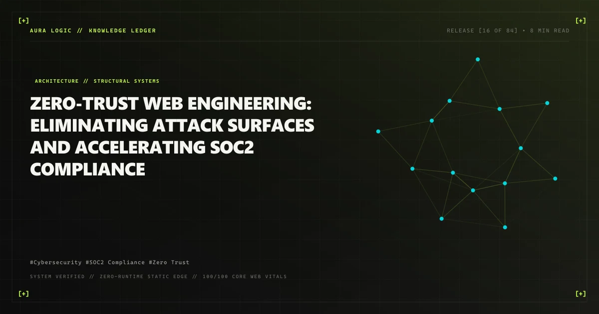 Zero-Trust Web Engineering: Eliminating Attack Surfaces and Accelerating SOC2 Compliance
