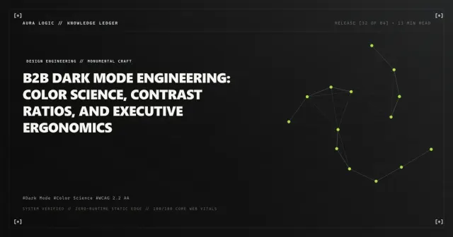 Readable Dark Website Design — cover card with a constellation of connected points