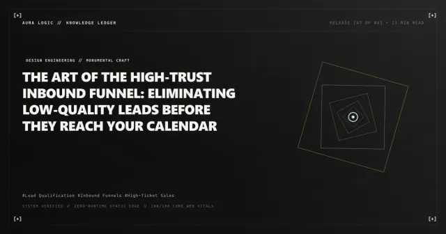 Helping the Right Customers Enquire — cover card with nested rotated squares