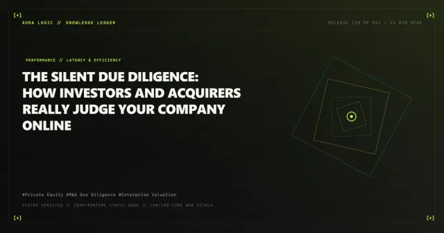 How Your Website Supports Business Credibility — cover card with nested rotated squares