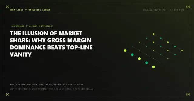 Growth, Margins and Business Priorities — cover card with an isometric grid of connected nodes