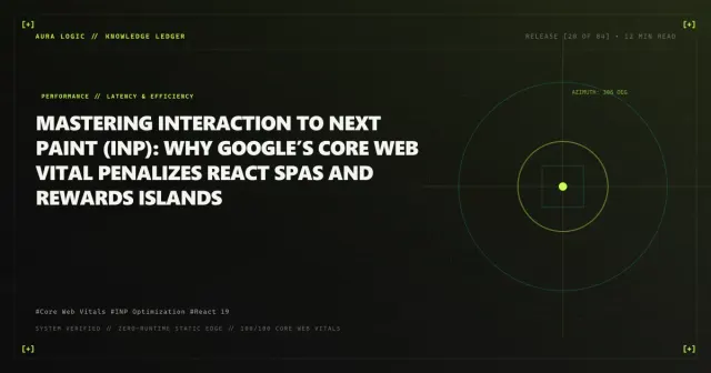 Improving Website Responsiveness and INP — cover card with concentric radar reticles and crosshairs