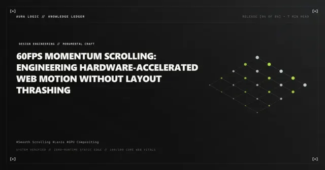 Smooth Scrolling and Website Performance — cover card with an isometric grid of connected nodes