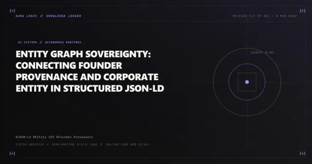 Connecting Founder and Business Structured Data — cover card with concentric radar reticles and crosshairs