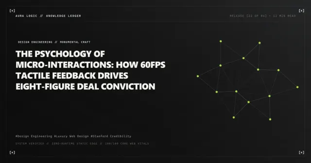 Useful Micro-Interactions on Business Websites — cover card with a constellation of connected points