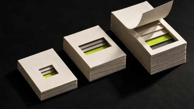 Layered ivory paper stacks reveal the work beneath a website budget