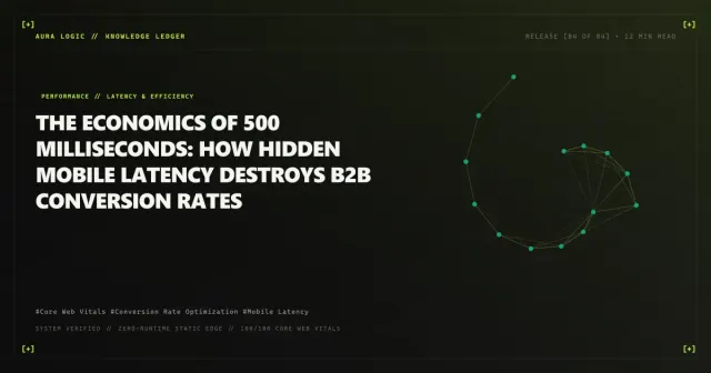 Mobile Website Speed and Enquiries — cover card with a constellation of connected points